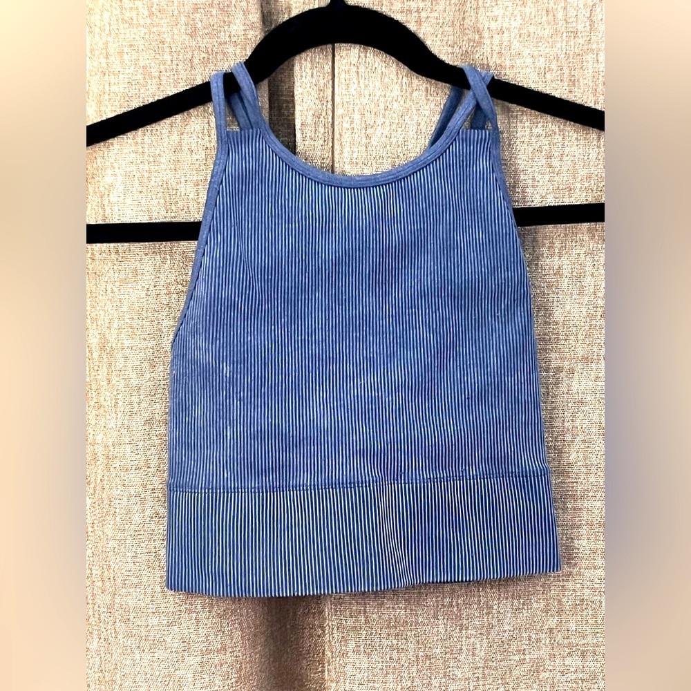Gilly Hicks Striped Blue Tank Top/Sports Bra